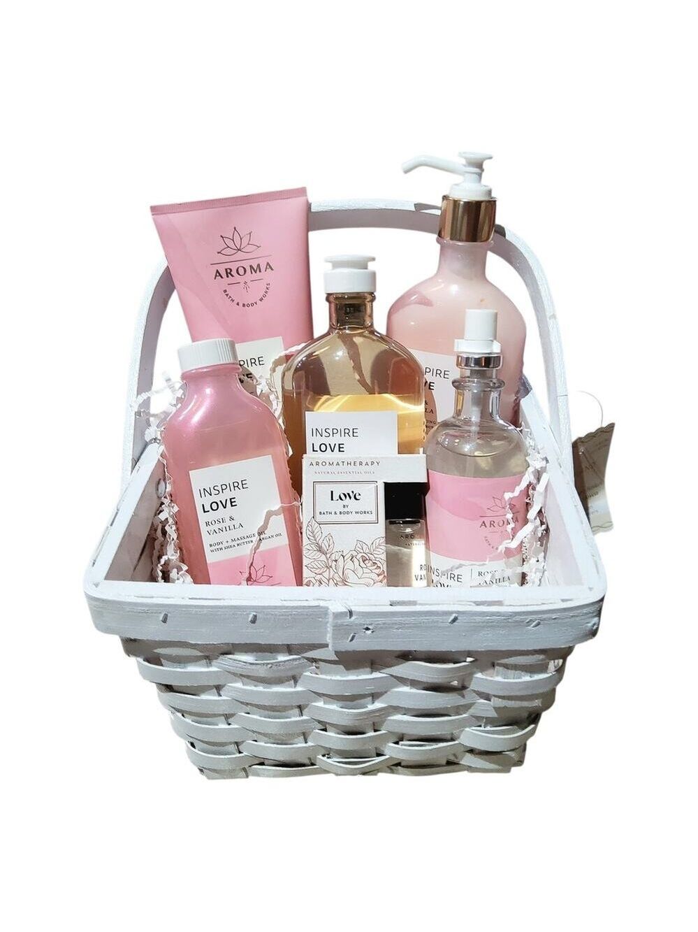 BATH & BODY WORKS Rose Vanilla Aromatherapy Gift Basket - Picture 5 of 6